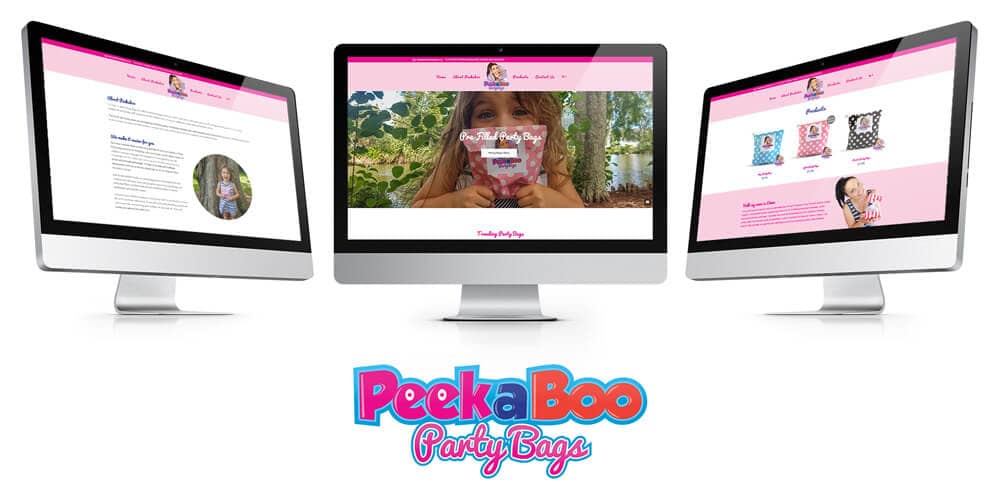 peekaboo party bags web design